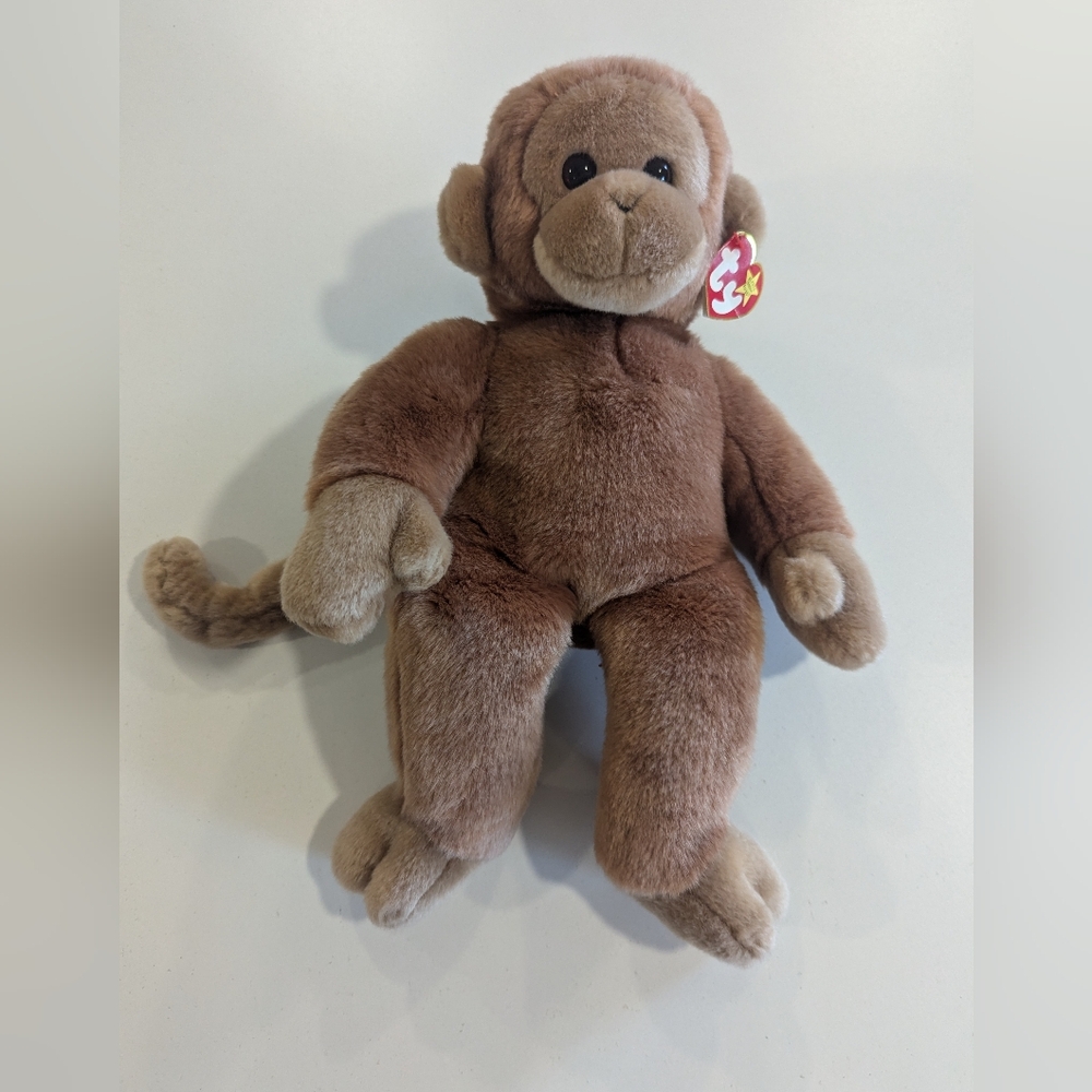 New Ty Beanie Babies Bingo 1995 Vintage Brown Monkey Toy Plush
